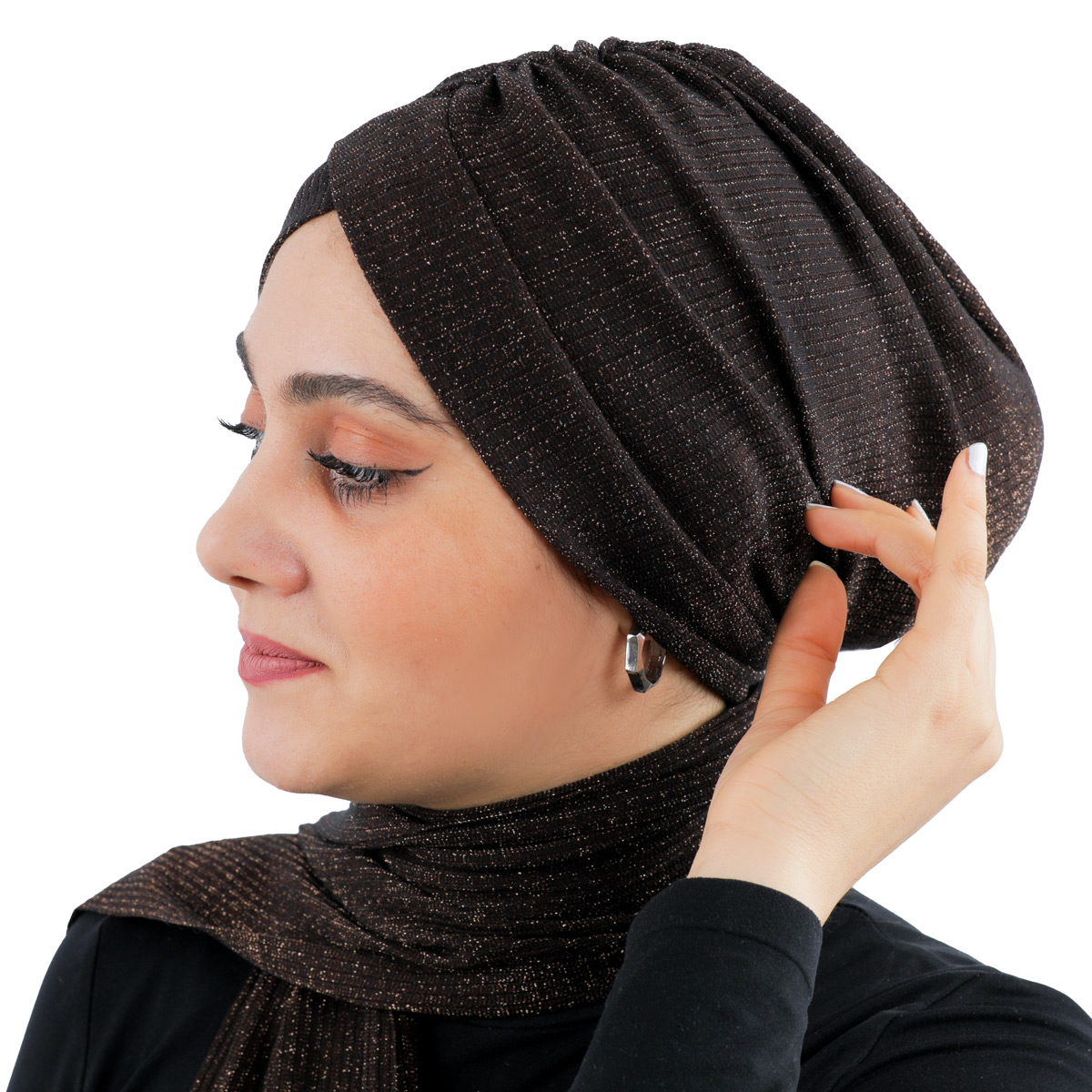 Turban pour femme 2 pièces marron