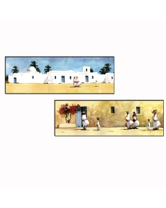 Tableau Décoratif Djerba 2 Pièces 2 x 30 x 100 cm MDF
