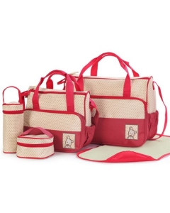 Set de 5 Pièces Sac pour Maman Rouge