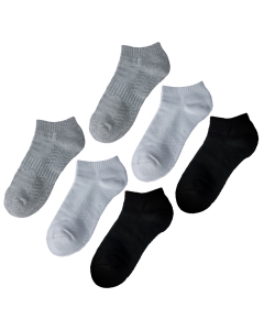 Lot de 6 paires Socquettes Mixte Blanc & Gris & Noir Taille Unique