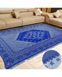 Tapis Margoum Double Face 3,2KG 360cm x 200cm Haute Qualité Bleu Roi 