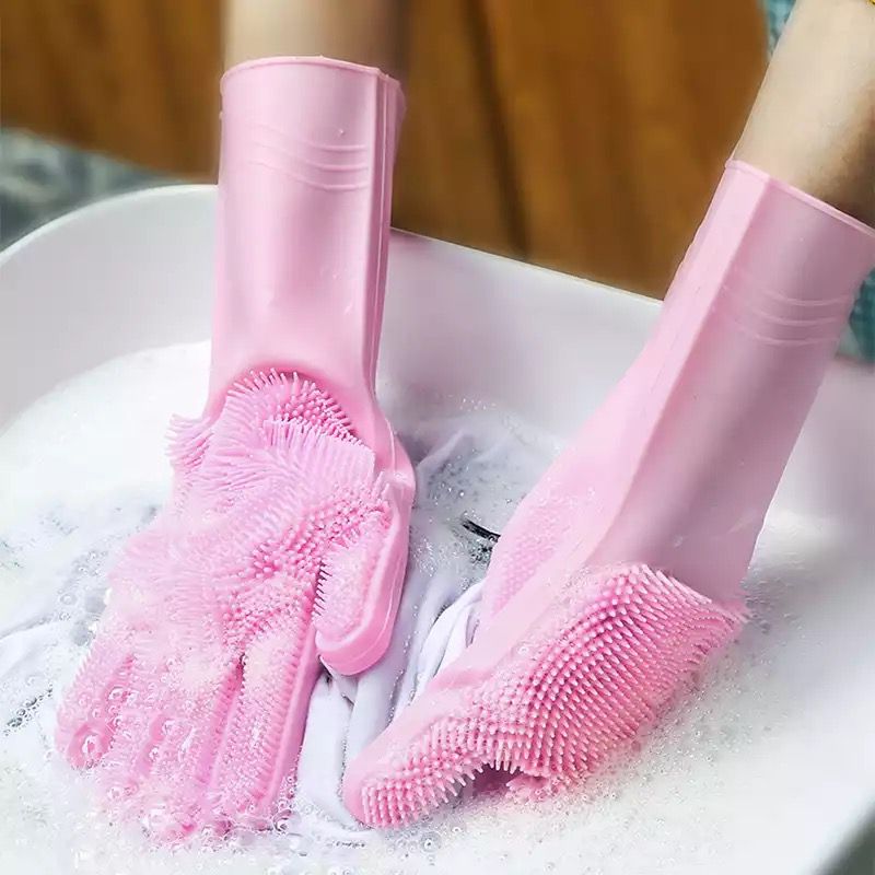 Gants de vaisselle, gants de cuisine pour laver la vaisselle, gants en  silicone réutilisables gants de massage de bain pour animaux de compagnie  Gants d'épilation