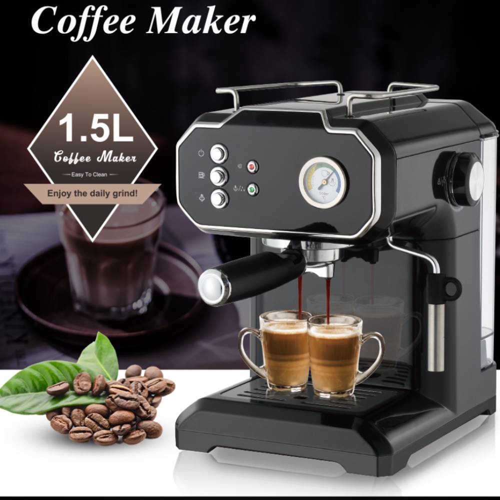 FLORENCE Machine à café expresso Cappuccino Latté 1050W 1.6 L Noir pour 299  dt